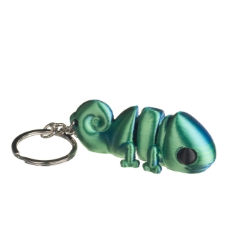 Kameleon niebiesko-zielony - brelok do kluczy